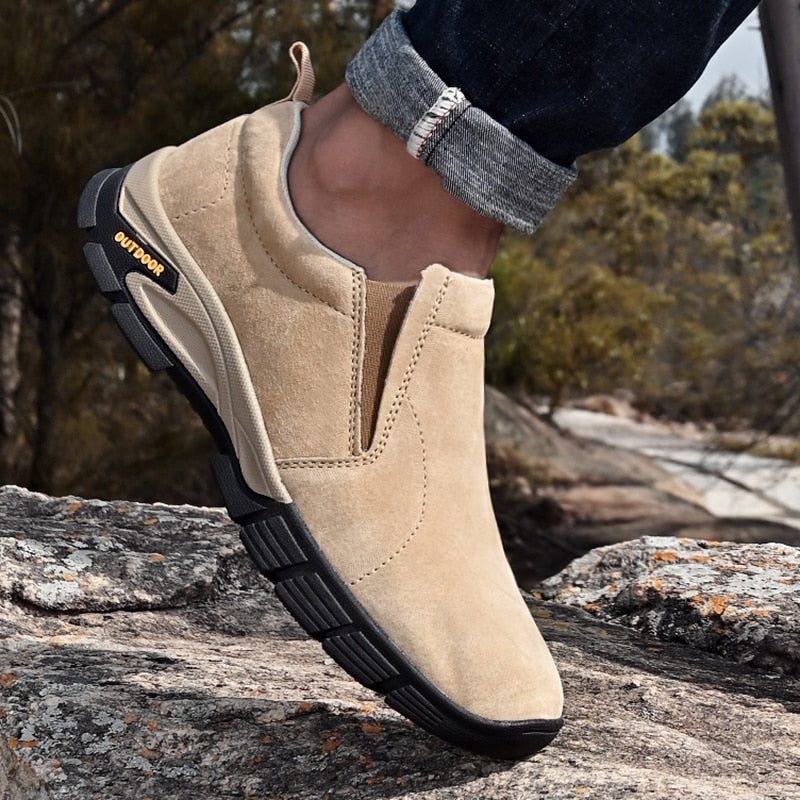 Brand Men&#39;s Shoes Genuine Leather Casual Shoes Outdoor Men&#39;s Breathable Sneakers Suede Original Men&#39;s Moccasins Loafers Sneakers