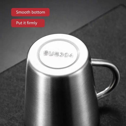 High Quality 304 Stainless Steel Double-layer Coffee Cup Heat Insulation Anti-scalding Tea Cup Beer Mug