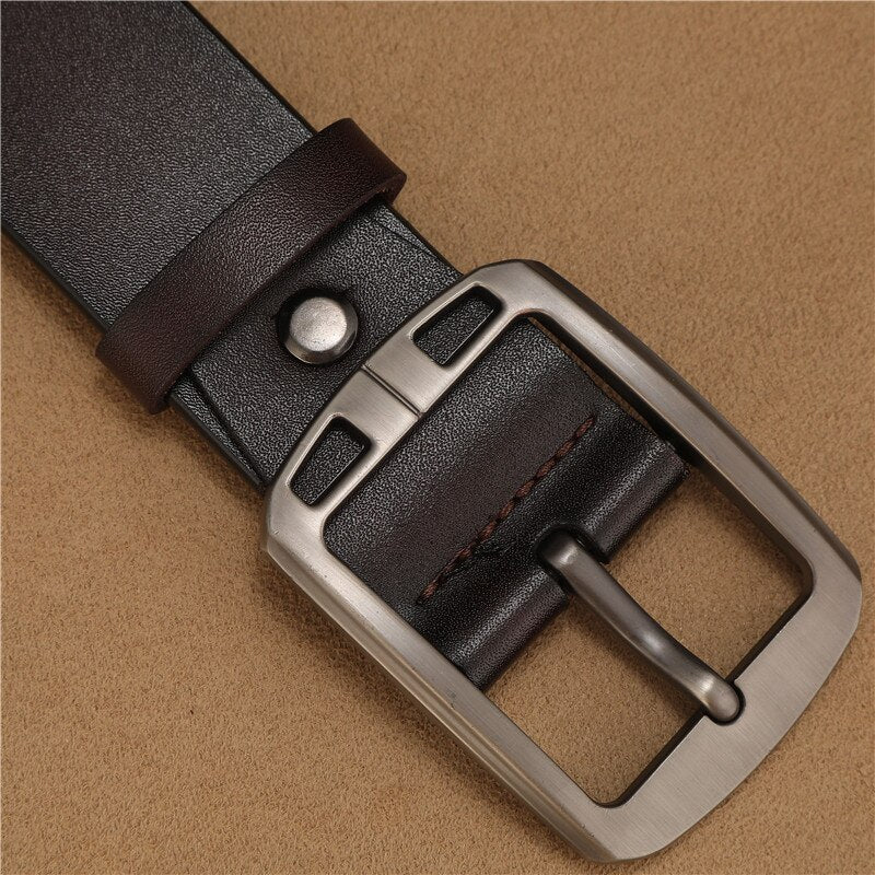 Men&#39;s Belt, Cowhide Leather, Luxury High Quality Pin Buckle Genuine Leather Vintage Fancy Jeans Designer High Quality