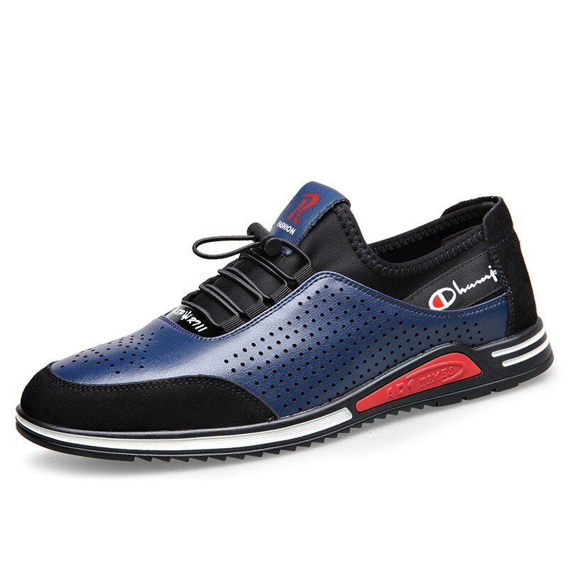 New Fashionable new breathable summer men&#39;s casual leather shoes, increased by 6CM