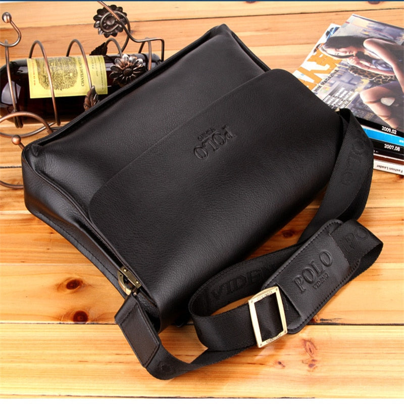 Luxury Vintage Man Bag Boy Waterproof PU Leather Business Style Men&#39;s Messenger Crossbody Casual Handbag Shoulder Bag