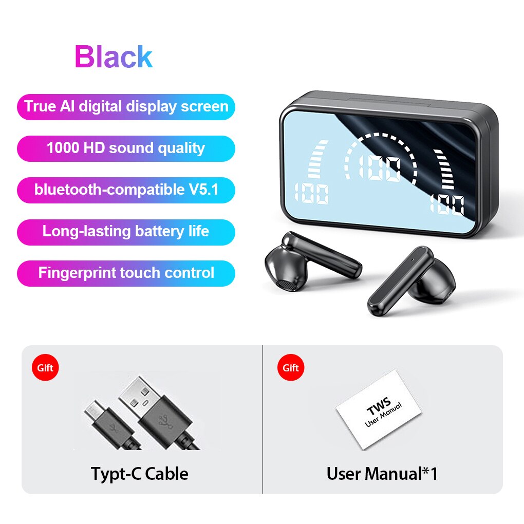 Brand New S20 TWS Bluetooth 5.1 Wireless Headphones 3500mAh Charging Box HIFI Stereo Sound IPX7 Waterproof Sports Earphones