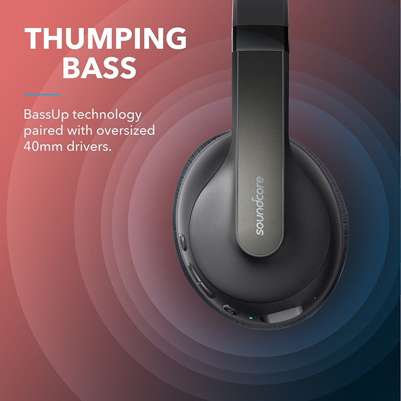 Anker Soundcore Life Q10 Wireless Bluetooth Headphones, Over Ear and Foldable, Hi-Res Certified Sound, 60-Hour Playtime