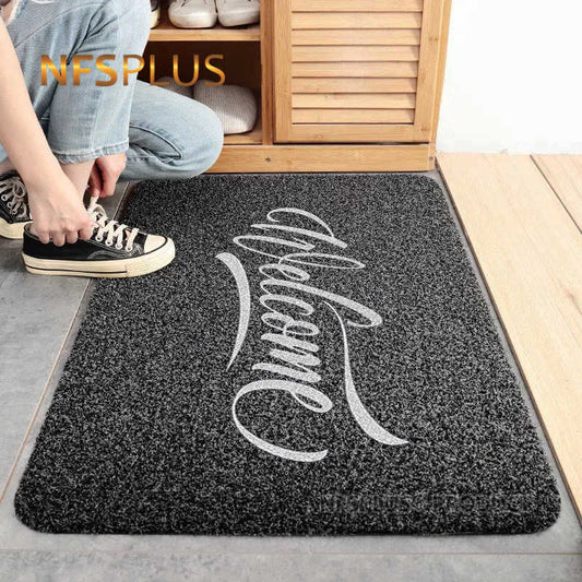 Embroidered Welcome Door Mat Carpet 40x60cm Polyester TPR Rubber Anti-Slip Hallway Floor Mats Home Decorative Entrance Doormat