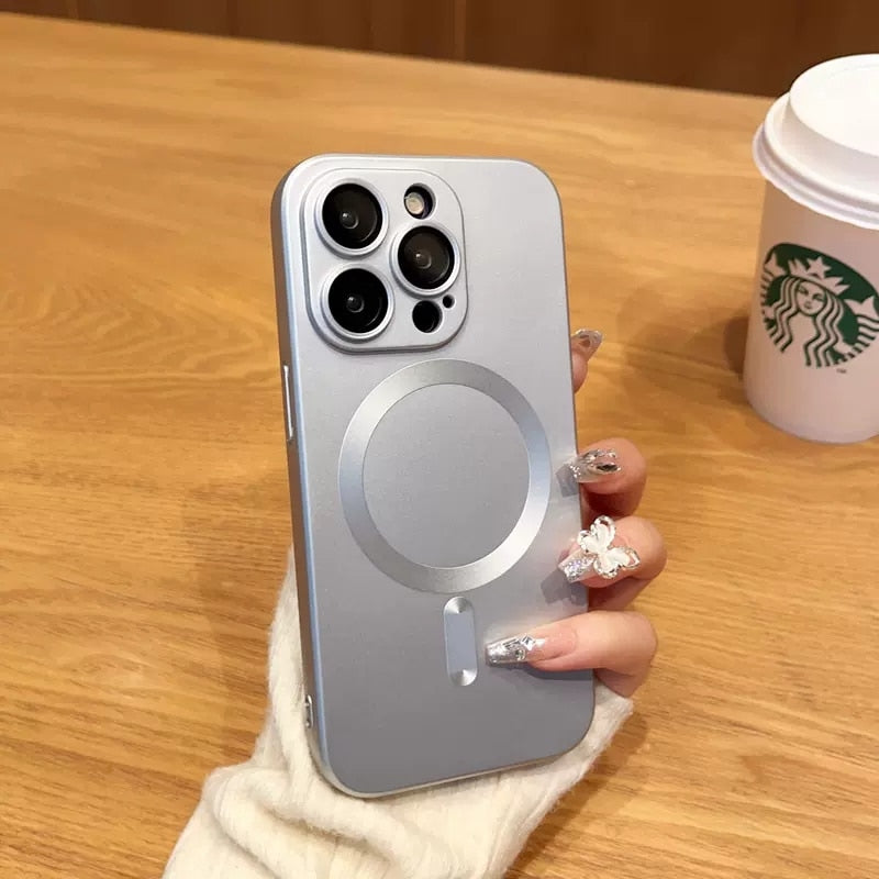 Luxury For Magsafe Magnetic Wireless Charging Matte Case for iPhone 14 13 12 11 Pro Max Plus Silicone Lens Shockproof Cover