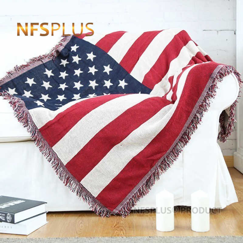 Knitted Throw Blanket Sofa Quilt Luxury USA 130x180cm Bedspread Chair Couch Table Cover Carpet For Home Hotel Travel Camping
