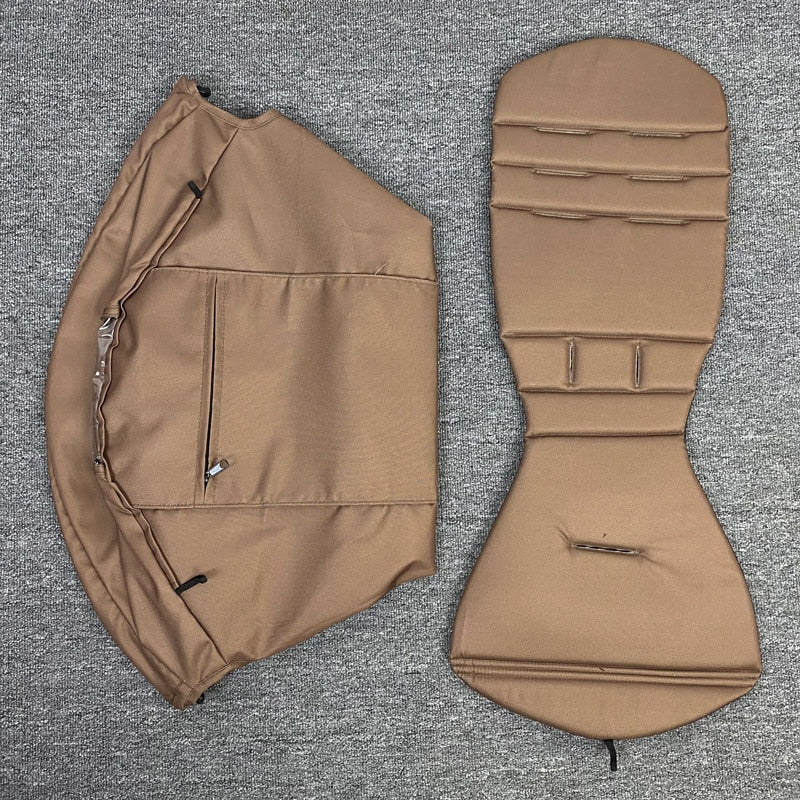 Stroller Hood &amp; Mattress For Babyzen YOYO2 Oxford Cloth Back Zipper Pocket Yoyo Stroller Accessories 175 Degree Hood Cushion