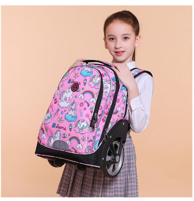 19 Inch School Rolling Backpack Bag Travel Trolley backpack bags for teenagers Children School Wheeled backpack On wheels boys