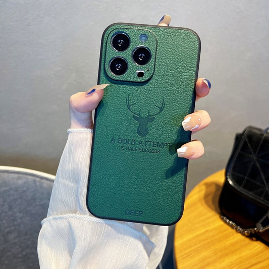 Luxury Leather Case For iPhone 14 11 12 13 Pro Max Mini 13pro 12pro X XR XS Full Camera Protective Deer Pattern Shockproof Cover