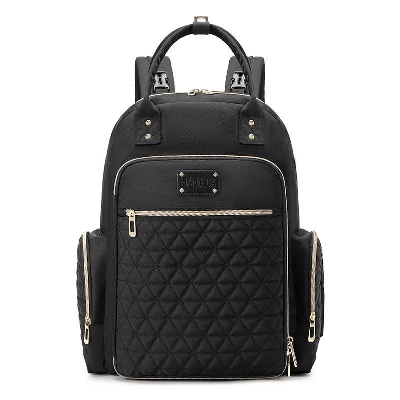 PatPat Mommy Bag Diaper Bag Backpack Large Capacity Multifunction Travel Handle Back Pack with Stroller Buckle