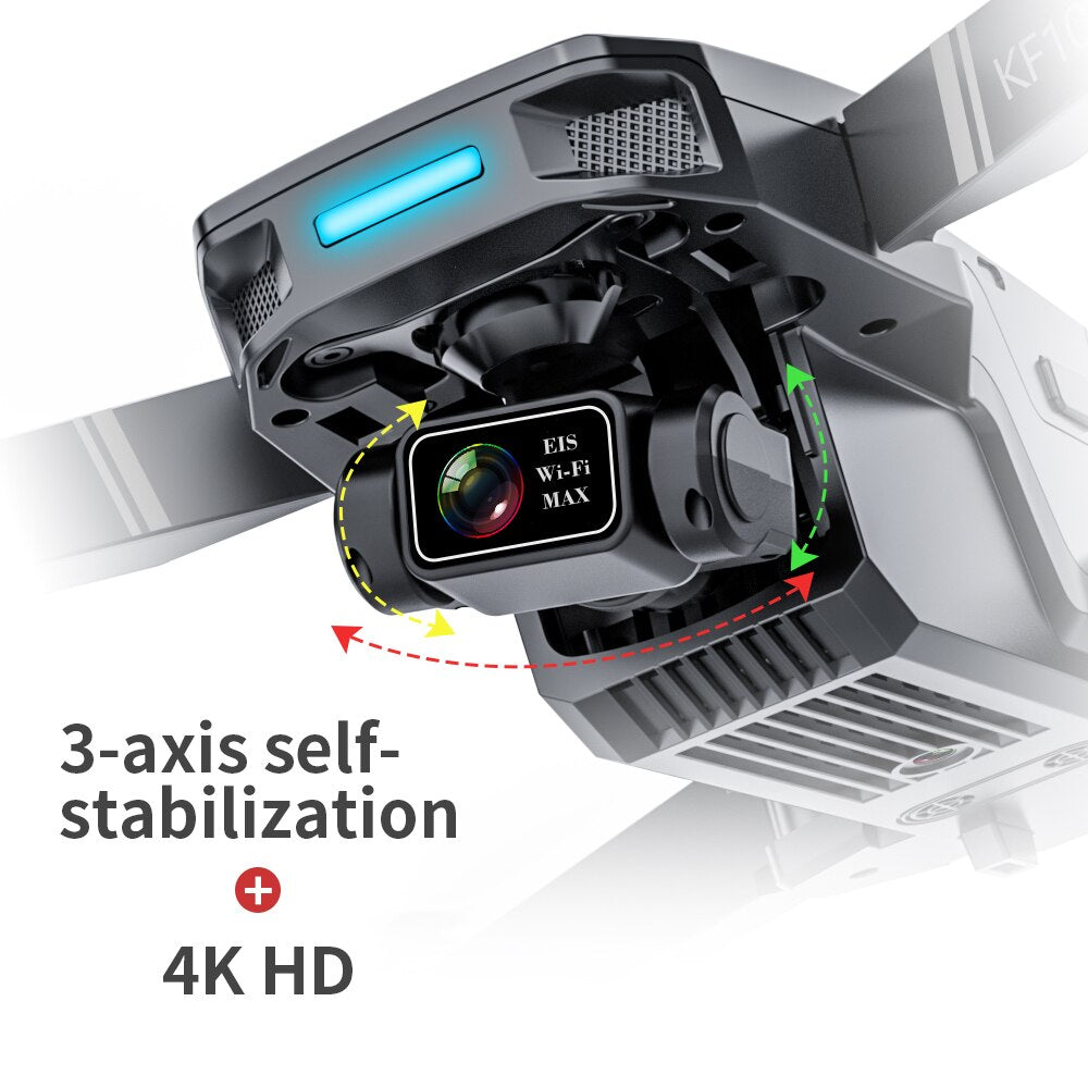 HGIYI KF101 Max Drone 4K Professional 5G WIFI Dron HD EIS Camera Anti-Shake 3-Axis Gimbal Brushless Motor RC Foldable Quadcopter