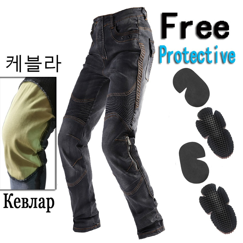 Kevlar Motorcycle Pants Moto Protection Motocross Jeans Rodilleras Moto Jeans Men Motocross Pants Four Seasons Breathable XS 5XL