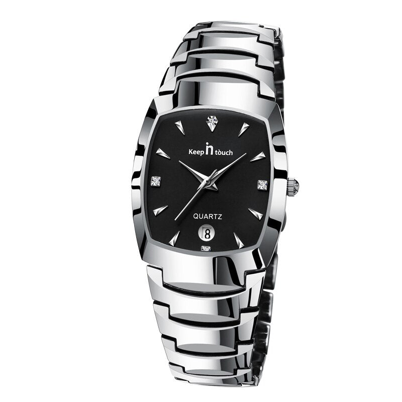 Fashion Men Women Watches Couple Items For Lovers Stainless Steel Quartz Date Clock Casual Business Style His Hers Watch Sets