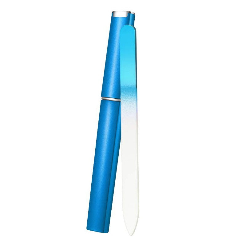 Premium Glass Nail File With Case, Crystal Nail File, Professional Salon Manicure Tool For Natural Nails Available On Both Sides