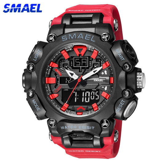 SMAEL Youth Fashion LED Digital Watch Men Alarm Shockproof Dual Wristwatches Chrono Waterproof Big Clock Mens Watches Cool Hour