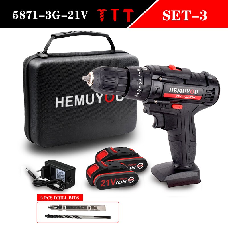 Cordless electric screwdriver mini electric drill cordless lithium ion battery 21v25V variable speed torque power tool