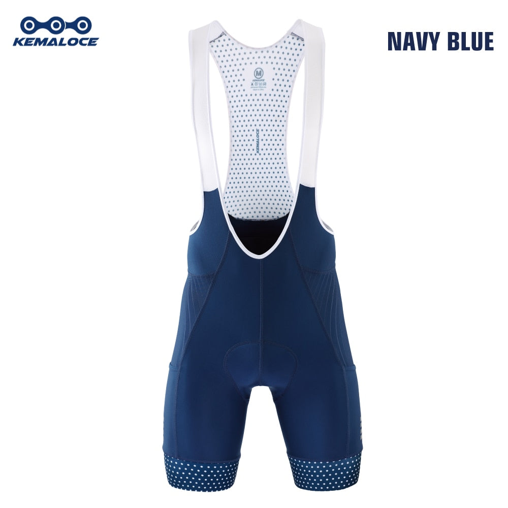 KEMALOCE Men Cycling Bib Shorts Blank Blue&amp;Black 5D Gel Pad Mountain Bike Shorts High End Outdoor Breathable Bike Tight Knicker
