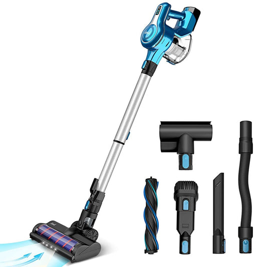 INSE Cordless Vacuum Cleaner Up to 45min Runtime, Rechargeable Battery Vacuum, Lightweight Vacuum for Carpet Hard Floor Pet Hair