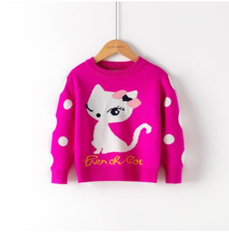 Girls Sweater 2022 Winter Autumn Children Clothing Baby Girl Knitwear Pullover Knitted Sweater Kids Cartoon Print Warm Sweaters