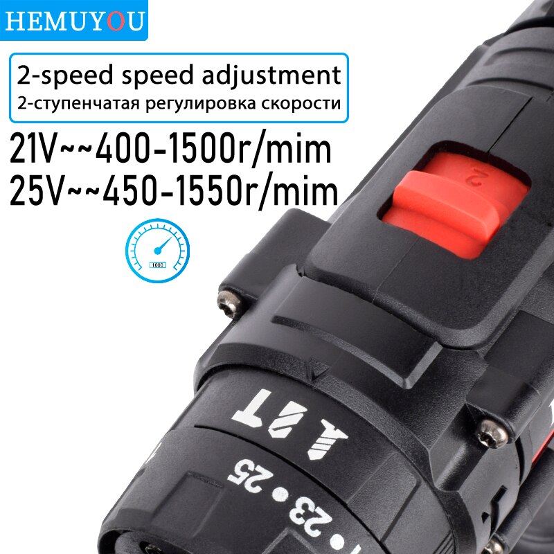 Cordless electric screwdriver mini electric drill cordless lithium ion battery 21v25V variable speed torque power tool