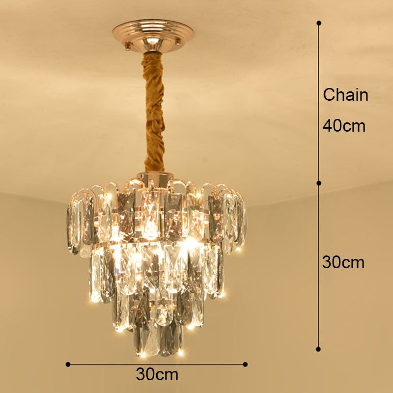 Luxury Crystal Ceiling Small Chandelier Living Room Decoration Bedroom Porch Corridor Led Indoor Pendant Lighting For Home