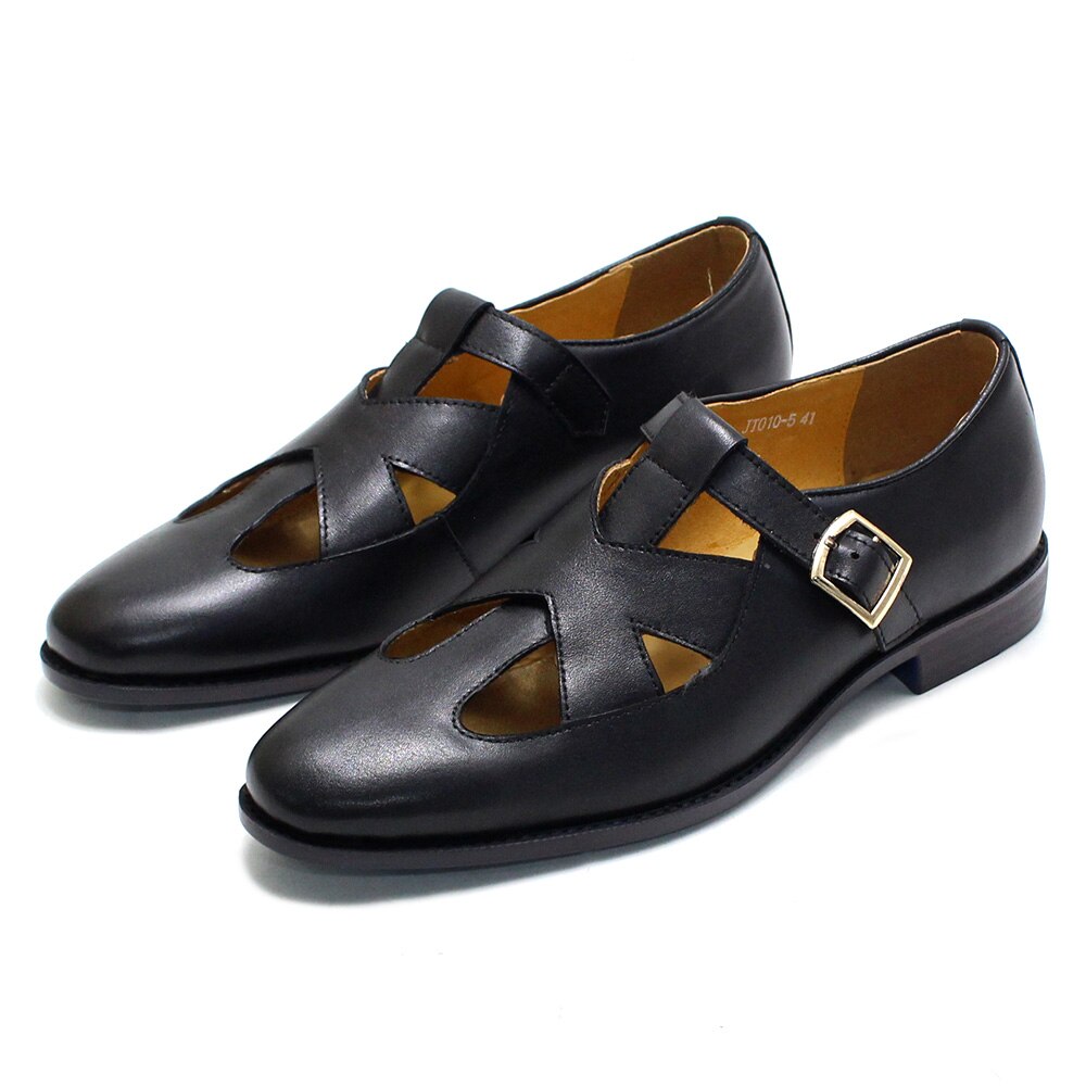 Retro Style Mens Sandals Real Cow Leather Breathable Travel Shoes Buckle Strap Summer Dress Shoes for Men Large Size 38 To 50