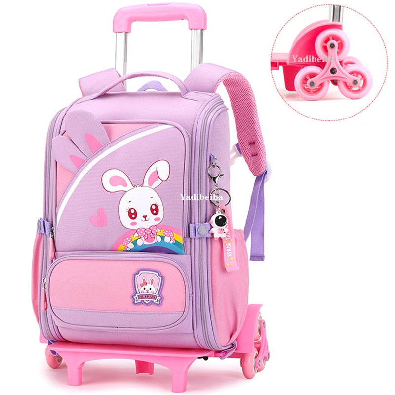 School Bag With Wheels For Boys Girls School Trolley Backpack For Girls Waterproof Wheeled Backpack For School Bags Trolley Bags