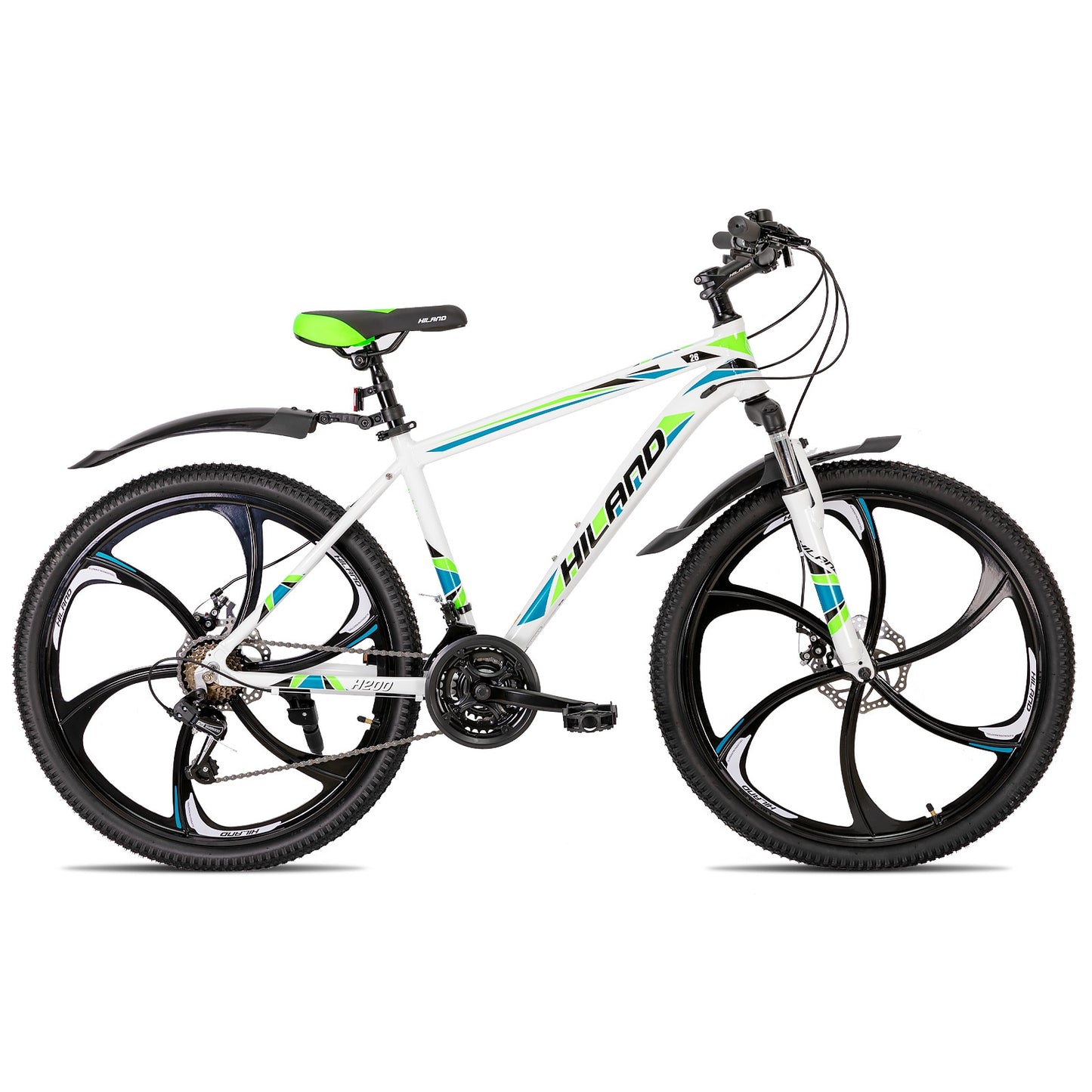 Hiland Mountain Bike 21 Speeds Drivetrain,Aluminum Frame 26 Inch Wheels Disc-Brake Spokes Men Women Men&#39;s MTB Bicycle