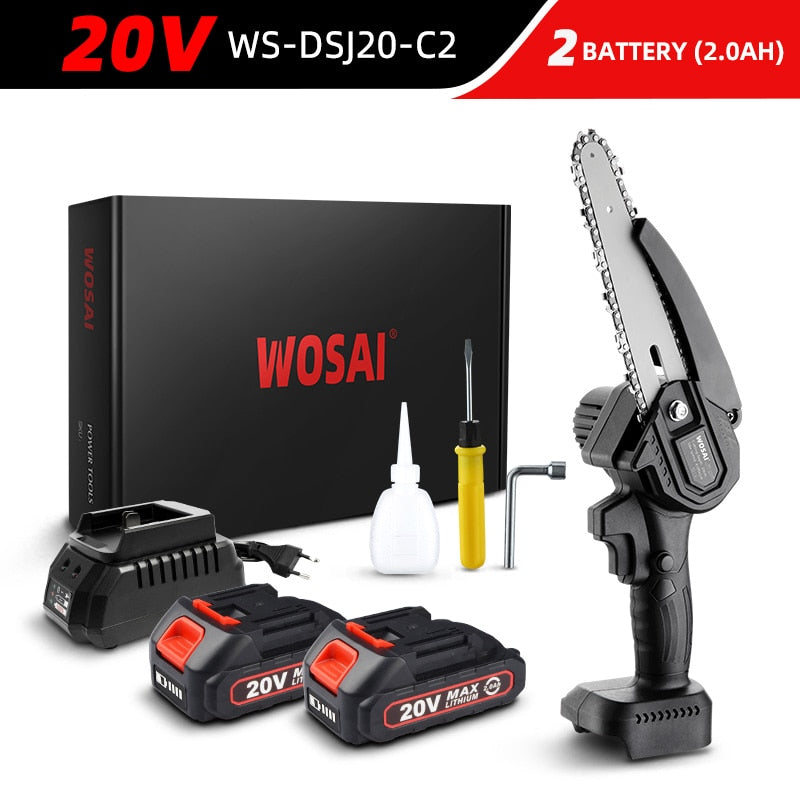 WOSAI 20V MT-Series 6 Inch Brushless chain saw Cordless Mini Handheld Pruning Saw Portable Woodworking Electric Saw Cutting Tool