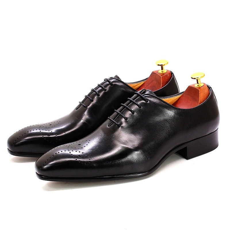 FELIX CHU Big Size 6-13 Oxfords Leather Men Shoes Whole Cut Fashion Casual Pointed Toe Formal Business Male Wedding Dress Shoes