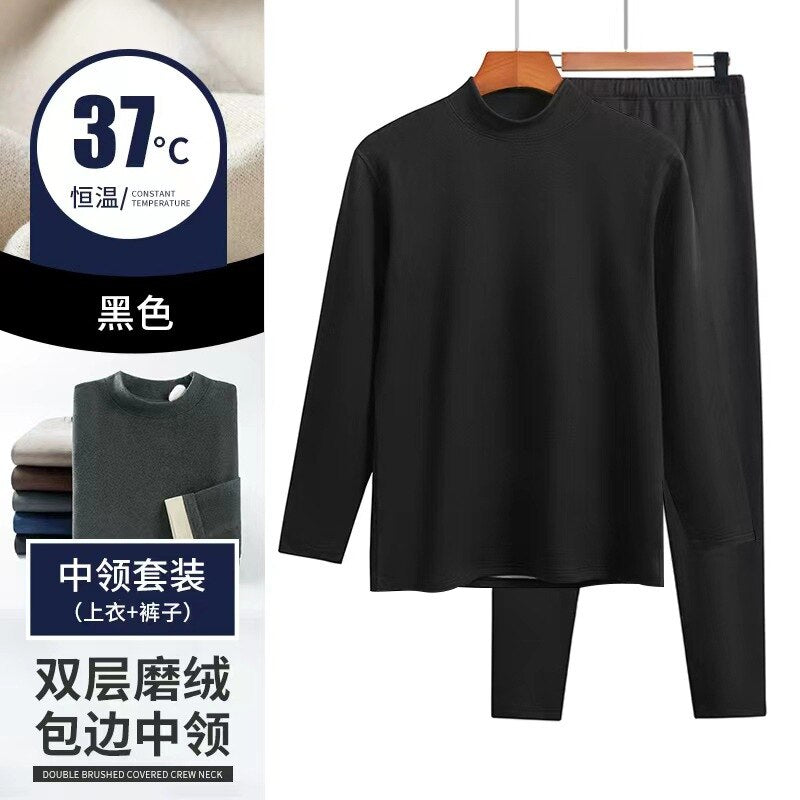 Winter Men&#39;s Fleece Thick Thermal Underwear Suit Autumn Winter Heated Electric Keep Warm Thick Clothing For Man Plus Size L-4X