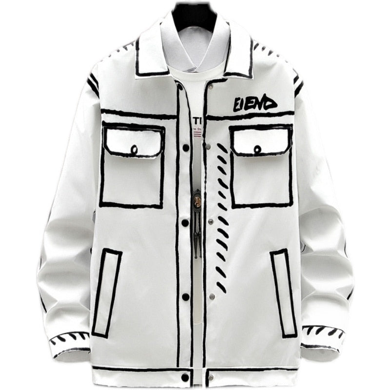 New Spring Autumn Casual Jackets Korean Fashion Short Lapel coat Decoration Body Men&#39;s Jacket High Quality Hip Hop Coats Men
