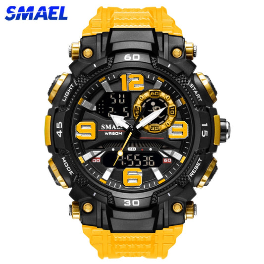 SMAEL Top Luxury Watches Men Dual Display Watch Waterproof Men&#39;s Sport Wristwatch Mens Military Army Clock Male Stopwatch 1921