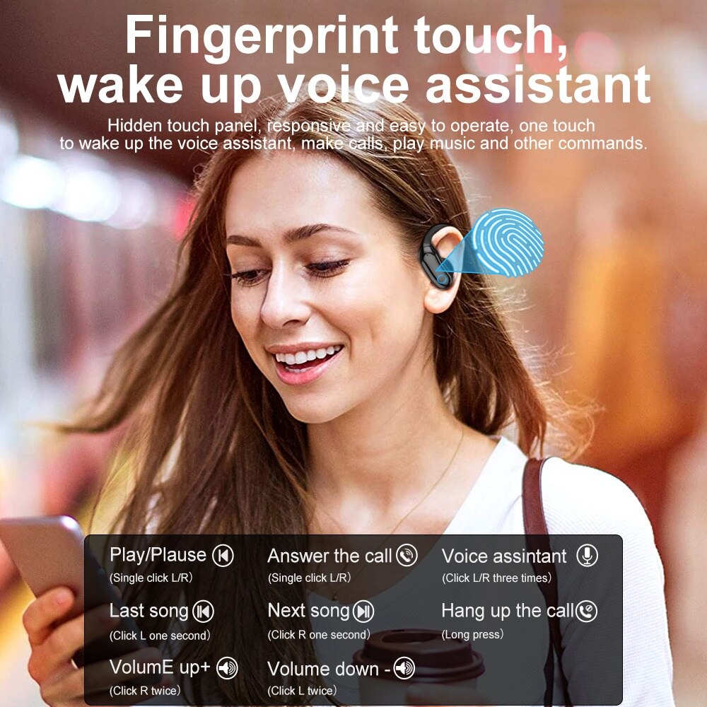 2022 New Headphone Bluetooth 5.1 TWS Wireless Earbuds Stereo Sports Earhook Earphone With Dual HD Mic for Headsets Android iOS