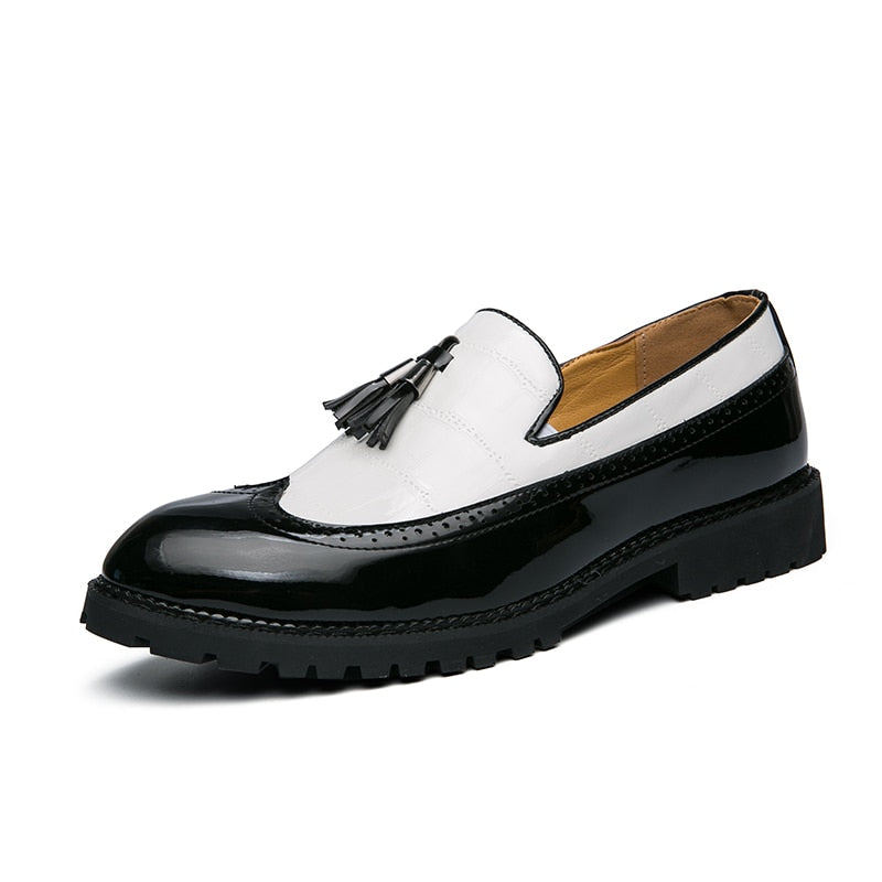 New Tassel Casual Loafers Men Leather Shoes Fashion Wedding Party Shoes Luxury Men Designer Business Flats Shoes Plus Size 38-47