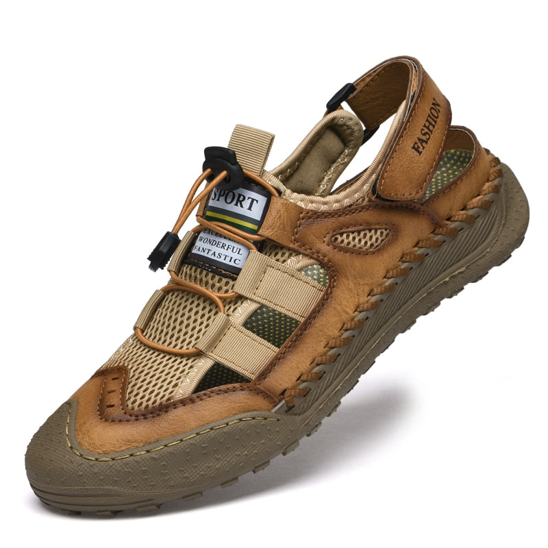 New Mens Sandals 2023 Summer Breathable Mesh Sandals Men Outdoor Casual Lightweight Beach Sandals Fashion Men Shoes Large Size