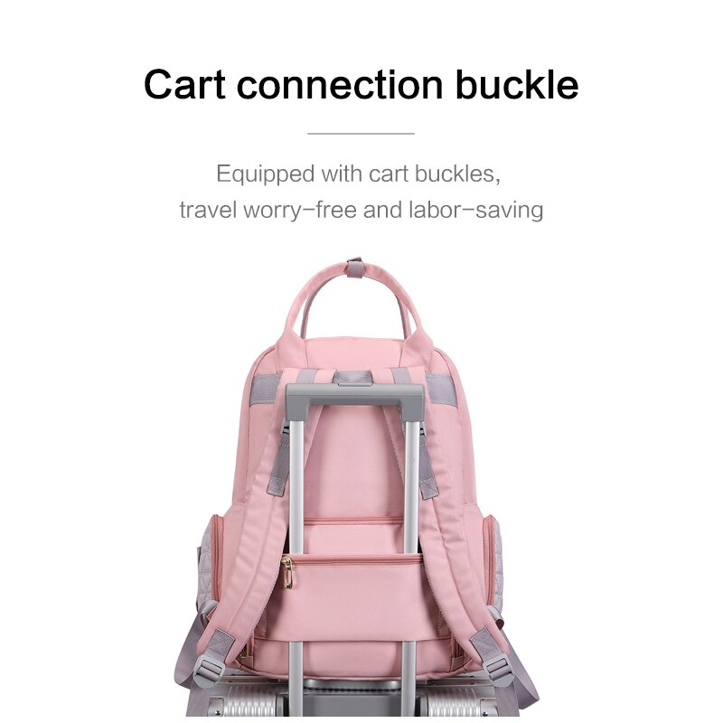 PatPat Mommy Bag Diaper Bag Backpack Large Capacity Multifunction Travel Handle Back Pack with Stroller Buckle