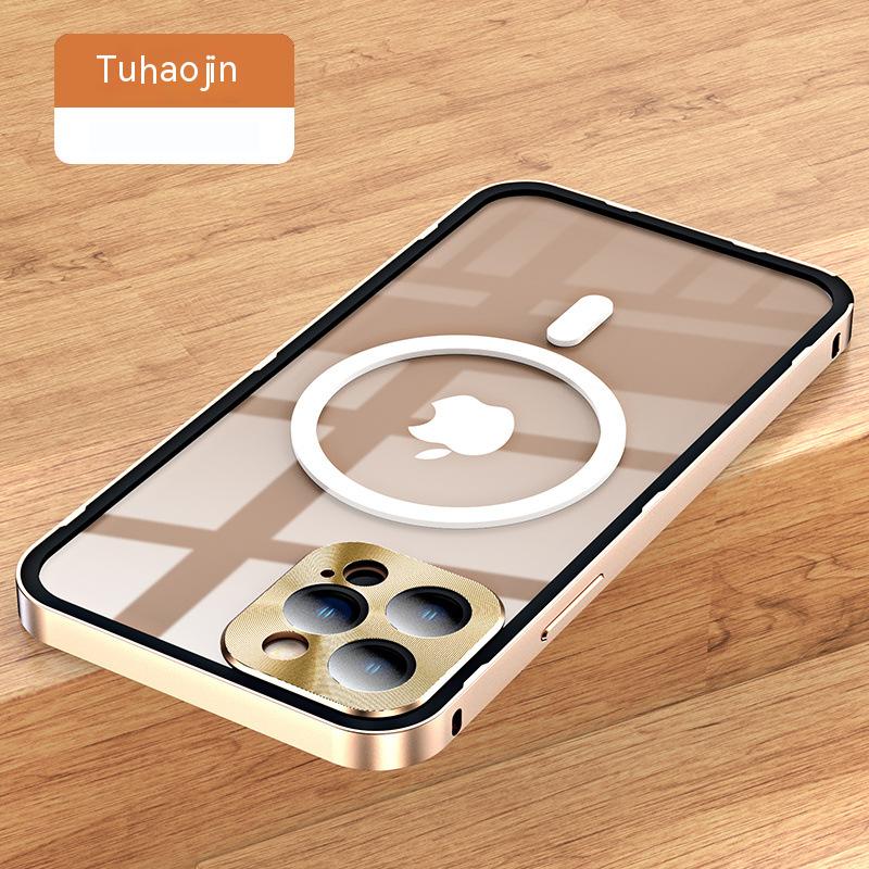 Wireless Charging Case For iphone 14 13 12 Pro Max Metal Aluminium alloy Glass ultrathin protective Magnetic Magsafe back cover