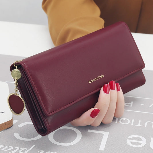 aliwood New Fashion Women Wallets Brand Letter Long Tri-fold Wallet Purse Fresh Leather Female Clutch Card Holder Cartera Mujer