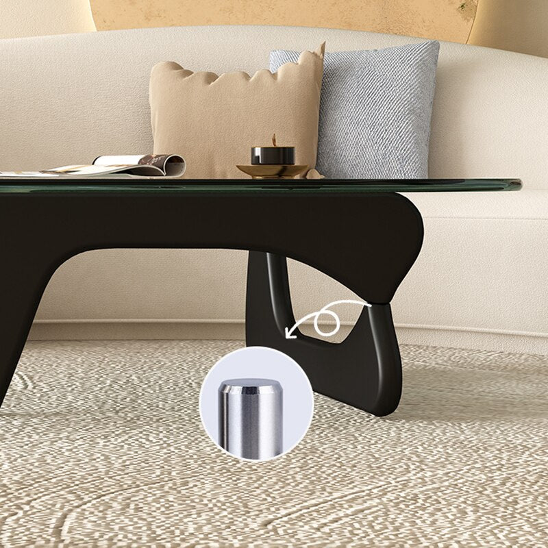 Luxury Modern Coffee Table Black Glass Sofa Coffee Table Transparent Minimalist Sofa Design Mesa De Centro De Sala Furniture