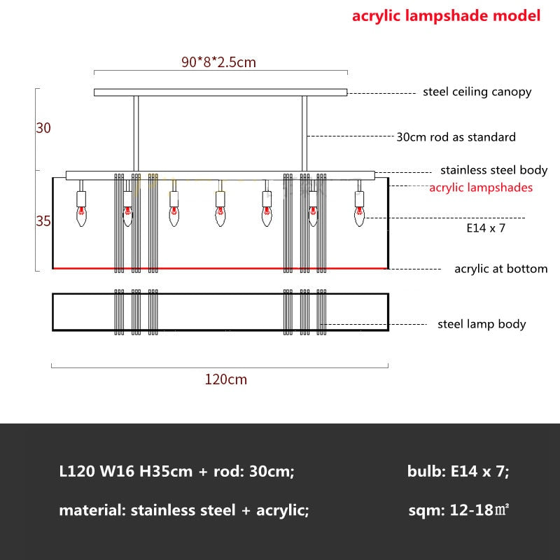American Luxury Steel Led E14 Pendant Lights Dining Room Gold Lustre Straight Hanging Lamp Deco Indoor Lighting Fixtures Lamp
