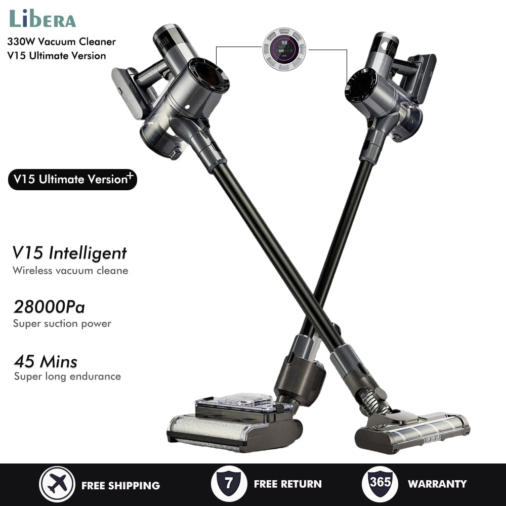 V15 Wireless Vacuum Cleaner 28kPa 330W Power Household Vacuum Cleaner Vertical Vacuum Cleaner Handheld Sweeper Mopping Machine
