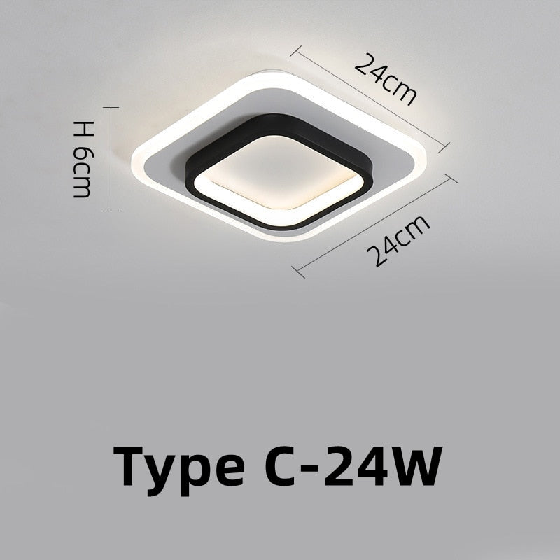 Modern LED Aisle Ceiling Lights Black White Corridor Light Balcony Lights Ceiling Lamp For Bedroom Living Room Home Lighting