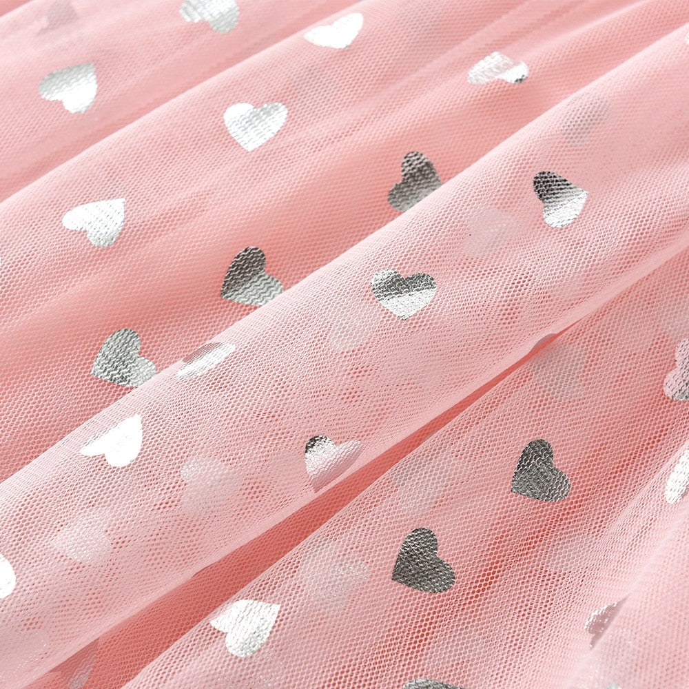 VIKITA 3-8 Years Kids Girls Sleeveless Sequined Floral Shiny Princess Casual Tulle Dress for Birthday Party Summer Prom Clothes