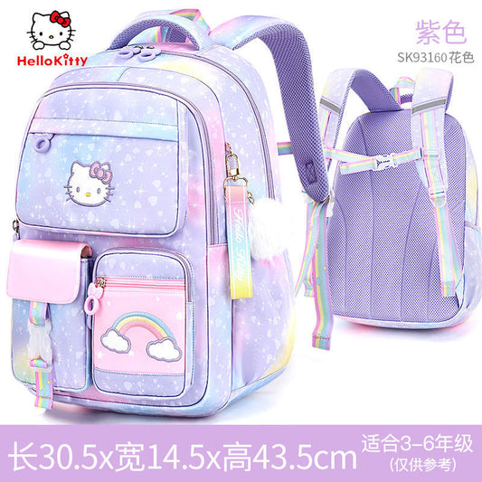 Hello Kitty Children&#39;s Schoolbag Primary School Student Girls&#39; Spine Protection Burden Reduction Girls&#39; Backpack school backpack
