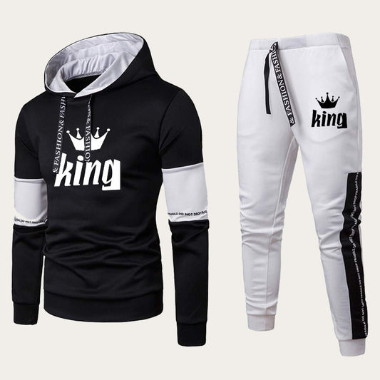 2023 Couples Hooded Tracksuit King or Queen Print Lovers Hoodies Sets Sweatshirt +Jogging Sweapants 2PCS Suits Matching Clothing