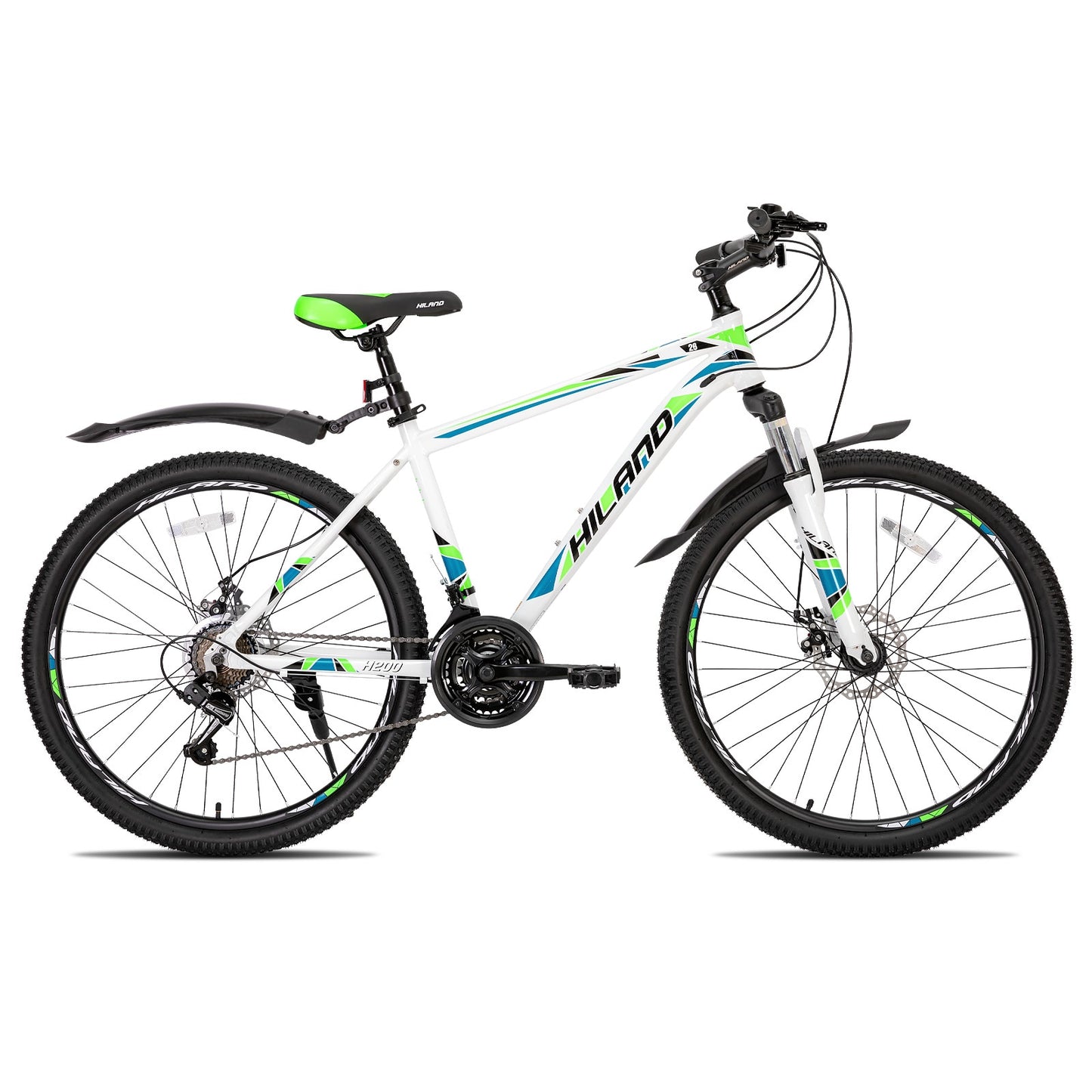 Hiland Mountain Bike 21 Speeds Drivetrain,Aluminum Frame 26 Inch Wheels Disc-Brake Spokes Men Women Men&#39;s MTB Bicycle
