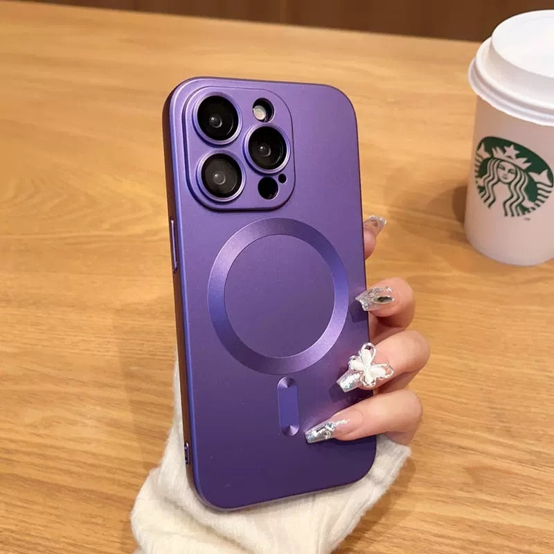Luxury For Magsafe Magnetic Wireless Charging Matte Case for iPhone 14 13 12 11 Pro Max Plus Silicone Lens Shockproof Cover