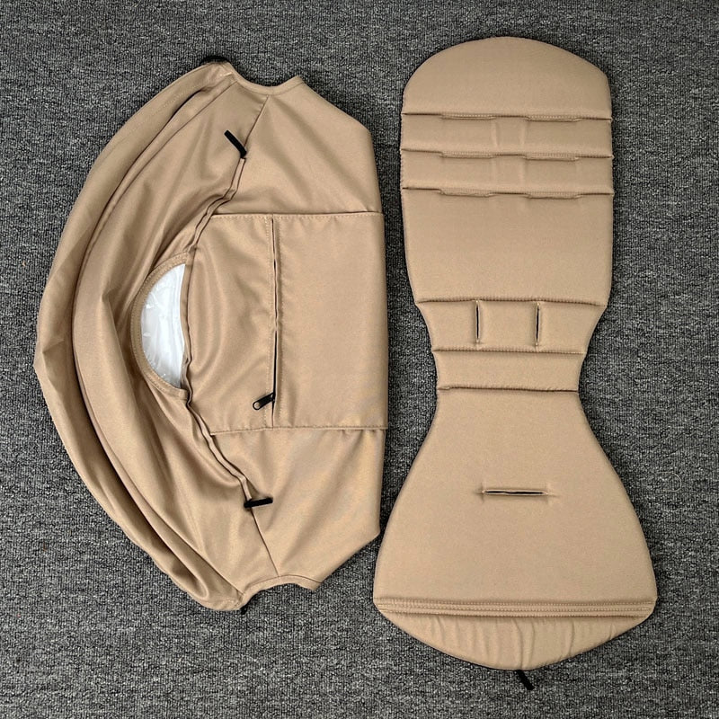 Stroller Hood &amp; Mattress For Babyzen YOYO2 Oxford Cloth Back Zipper Pocket Yoyo Stroller Accessories 175 Degree Hood Cushion