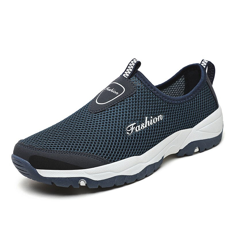 Classic Summer Breathable Men&#39;s Casual Shoes Mesh Large Size Men Sneakers Flat Fashion Moccasins Outdoor Non-slip Hiking Shoes